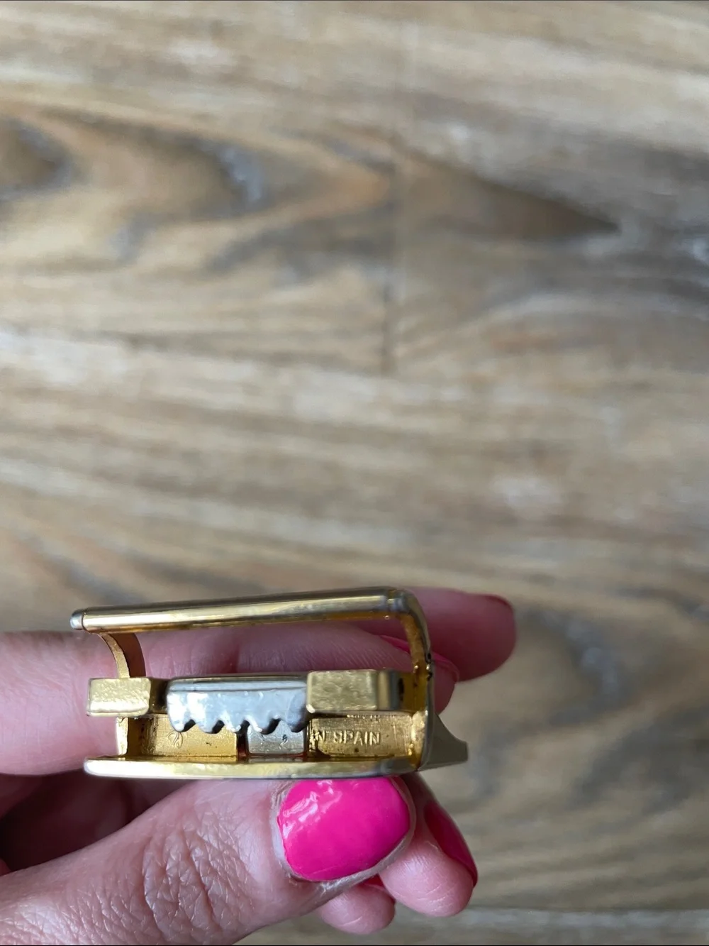 Christian Dior Vintage Gold Silver Tone Metal Belt Buckle